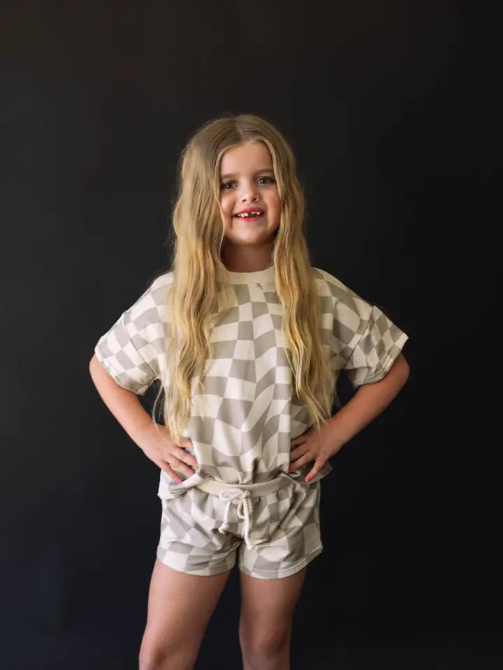 Short Set | Wavy Checkerboard