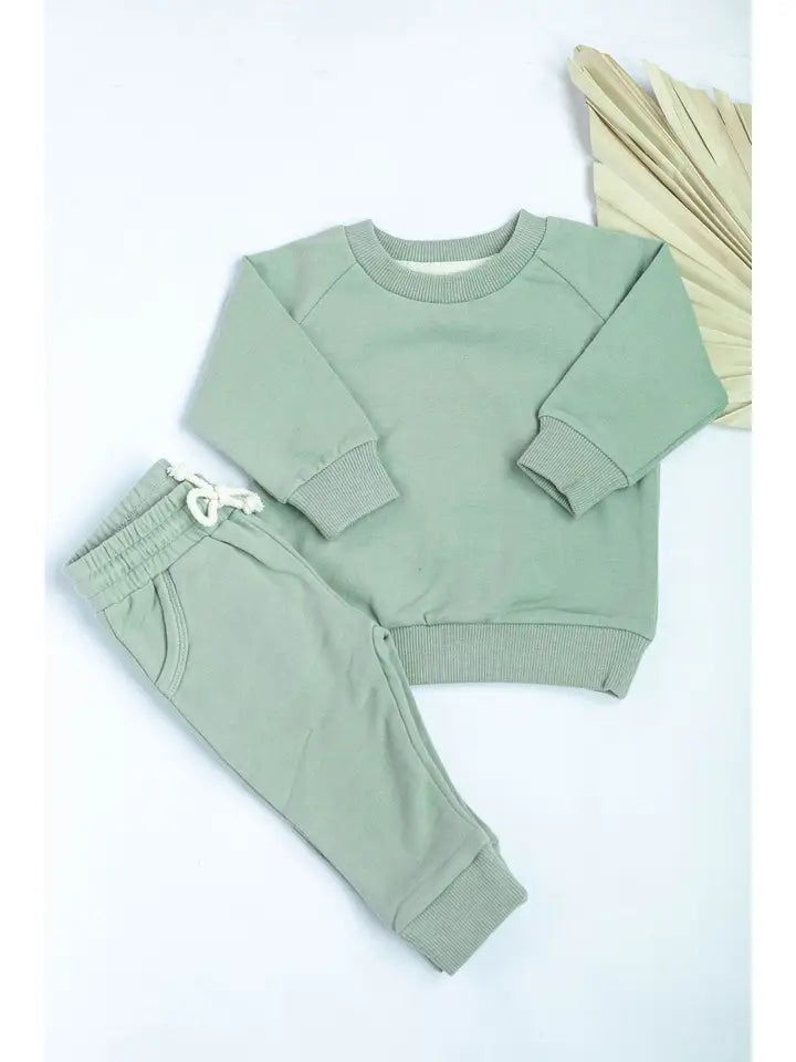 Baby Organic 2 Piece Set Sweatshirt/Pants Neutral Tracksuit