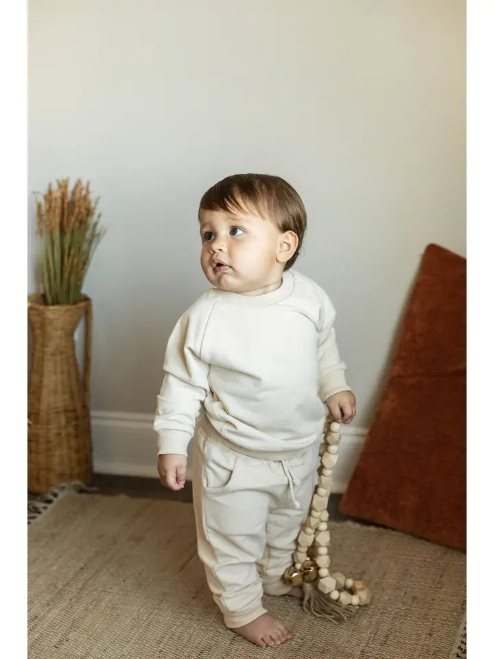 Baby Organic 2 Piece Set Sweatshirt/Pants Neutral Tracksuit