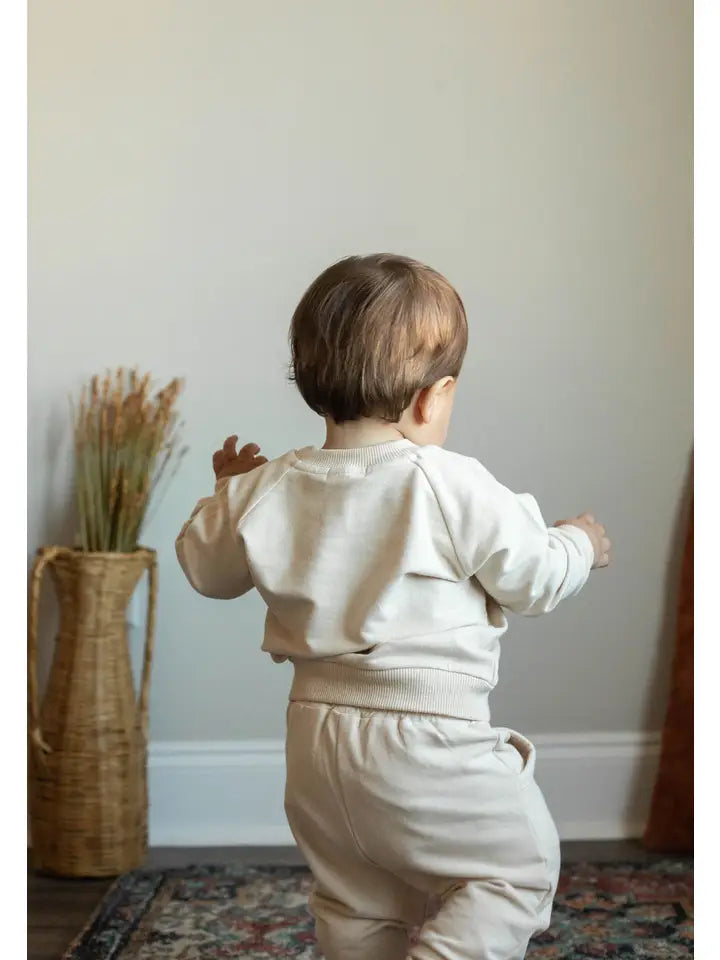 Baby Organic 2 Piece Set Sweatshirt/Pants Neutral Tracksuit