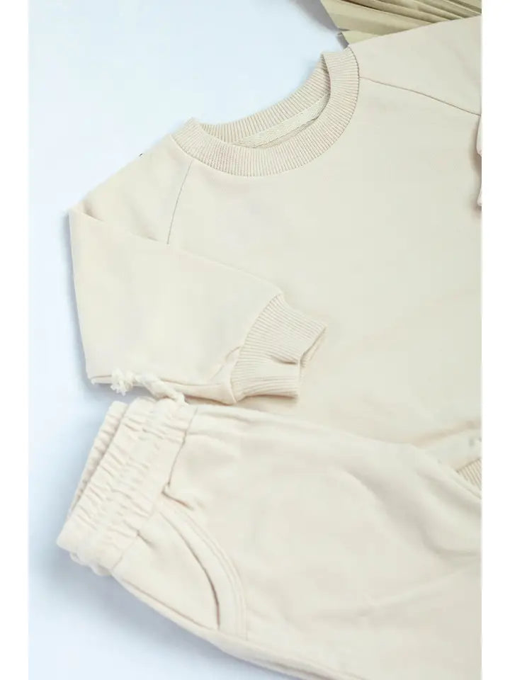 Baby Organic 2 Piece Set Sweatshirt/Pants Neutral Tracksuit