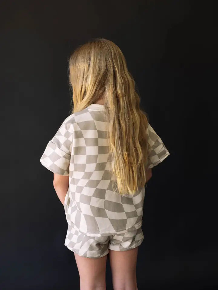 Short Set | Wavy Checkerboard